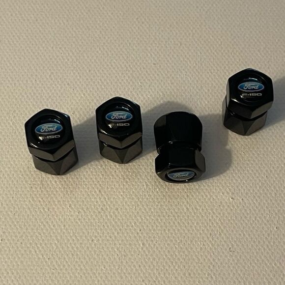 Ford F-150 Valve Stem Caps in Black Set of 4 NWT - Picture 2 of 4